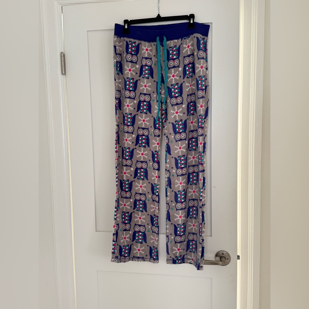 Joe Boxer grey pajama pants with owl + snowflake print